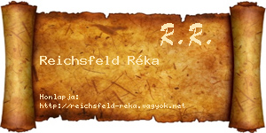 Reichsfeld Réka névjegykártya